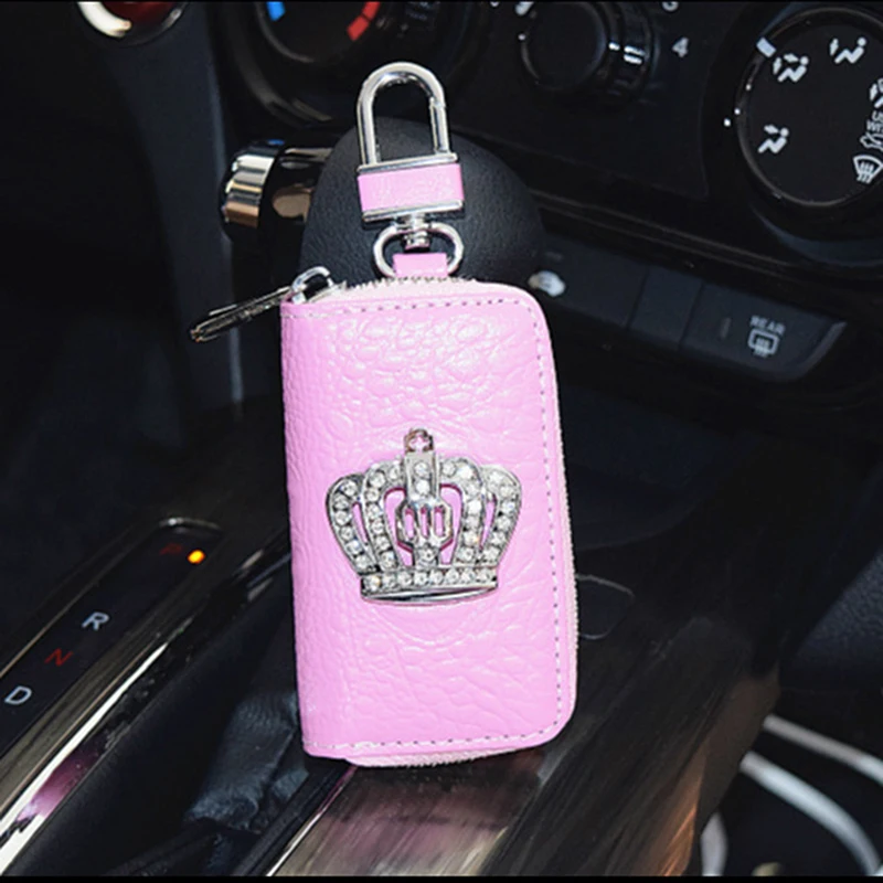 Creative Rhinestone Crown Car Key Case, Durable Universal Key Case Storage Bag, Key Shell Cover, Protective Cover