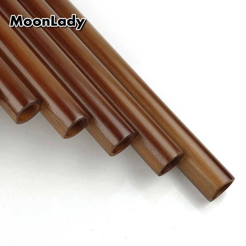 18 Pipes Bamboo Made Pan flute Brown Pan Flute F Key  Pan Pipes Windwood Traditional Musical Instrument