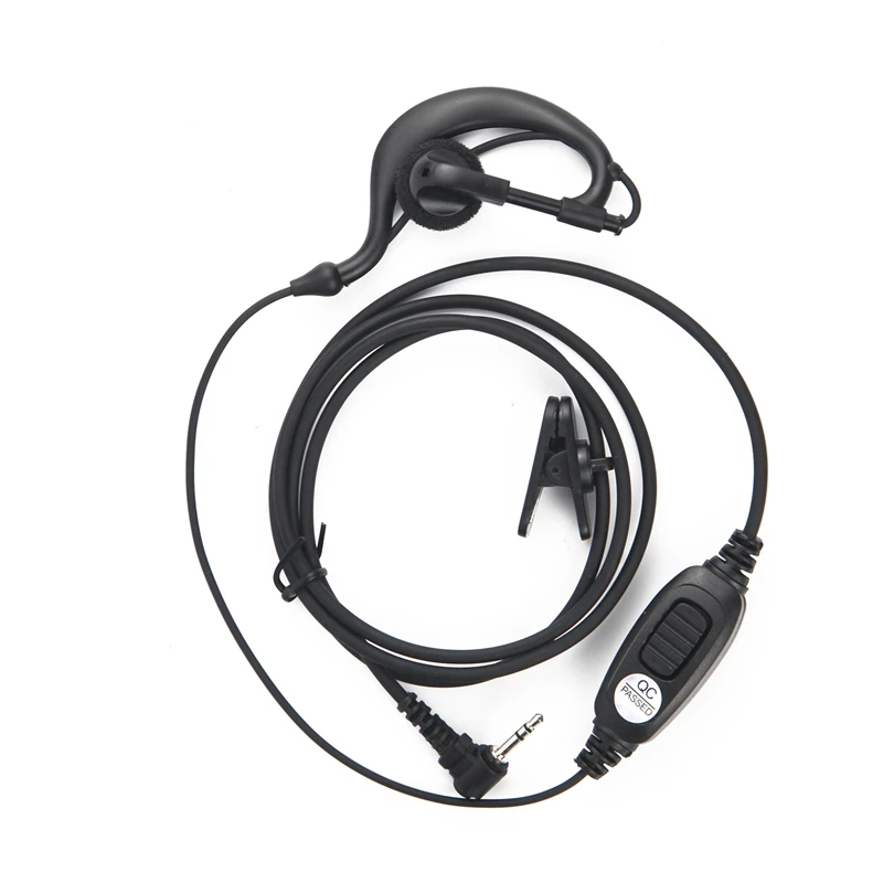 Oreillette pour talkie-walkie radio en forme de G, casque avec micro, PTT pour Motorola, Cobra Talkabout, MH230, MH230TPR, MR350, 1 broche, 2.5mm