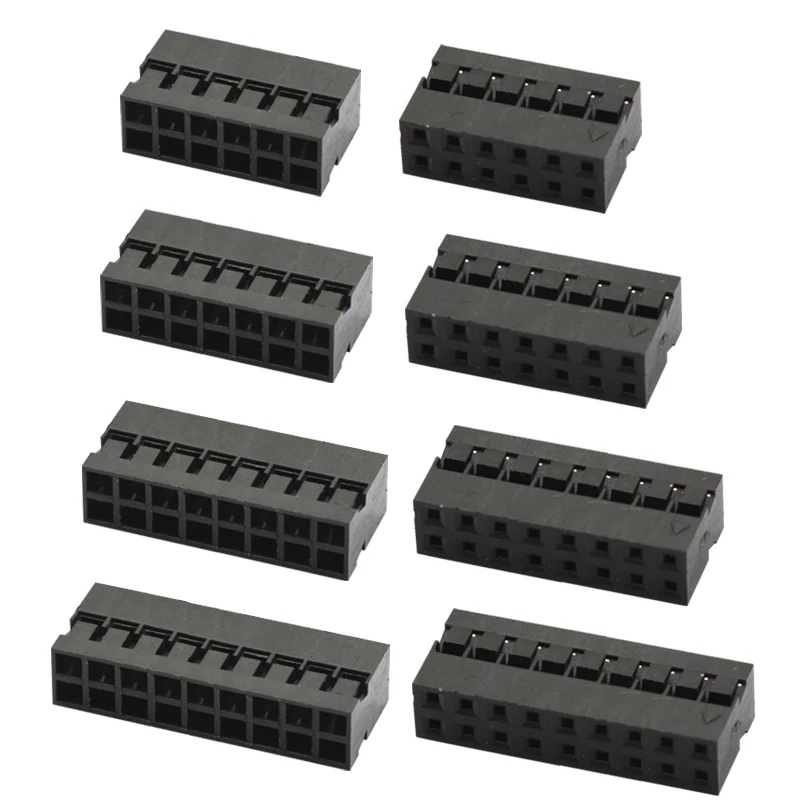 50pcs double row Dupont Plastic Shell 2x 1/2/3/4/5/6/7/8/9/10 P Dupont wire plug 2.54mm Dupont Connector Dupont terminal