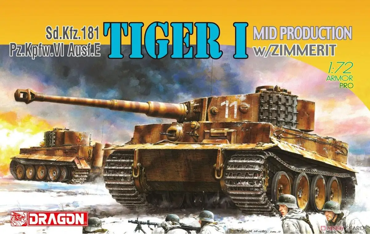 Dragon 7251 1/72 WW.II German Tiger I Medium-Term W/Zimmerit Coating