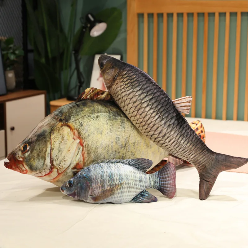 30-100 cm Simulation Lustige Fisch Plüsch Spielzeug Gefüllte Weiche Tier Karpfen Plüsch Kissen Kreative Schlaf Kissen für Kinder mädchen Weihnachten Geschenk – Detail 12