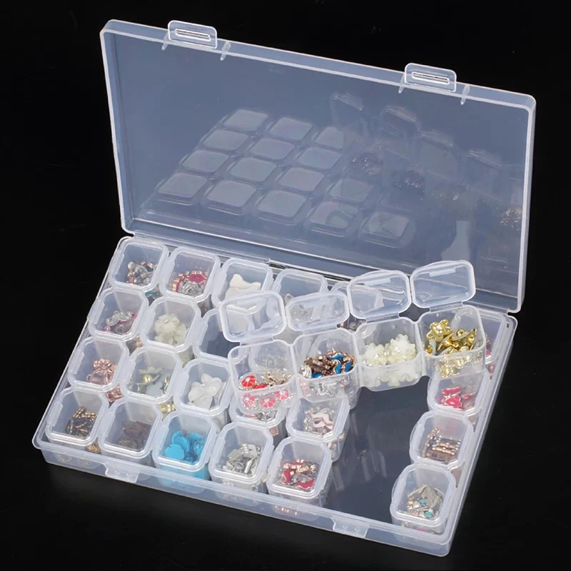 New 56/28 Grids DIY Diamond Painting Drill Box Jewelry Box Rhinestone Embroidery Crystal Bead Organizer Storage Case Container