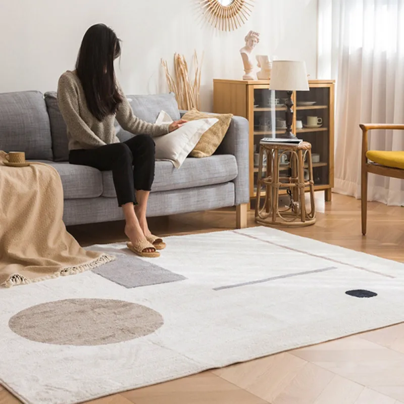 Nordic Bedroom Fluffy Rug Simple Soft Shaggy  Living Room CarpetSofa Coffee Table Floor Mat Kids Room Crawling Mat And Carpets