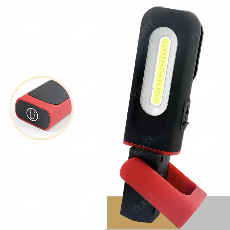 Magnetic COB LED Working Light USB Charging Flashlight Inspection Light Handy Torch Portable Lantern With Hook Mobile Power Bank