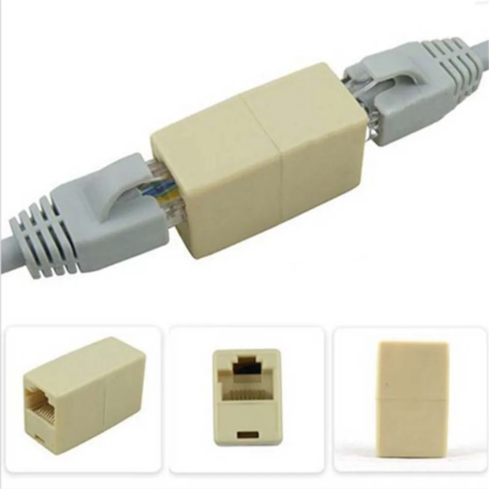 5Pcs RJ-45 SOCKET RJ45 Splitter Connector CAT5 CAT6 LAN Ethernet Splitter Adapter Network Modular Plug For PC Lan Cable Joiner