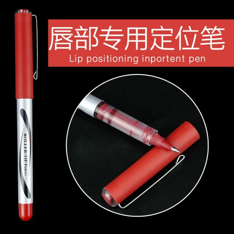 1pcs Red Embroidery Waterproof Anti-numbness Marker Pen Tattoo Lip Skin Marker Lip Positioning In portent Pen Tattoo Tools