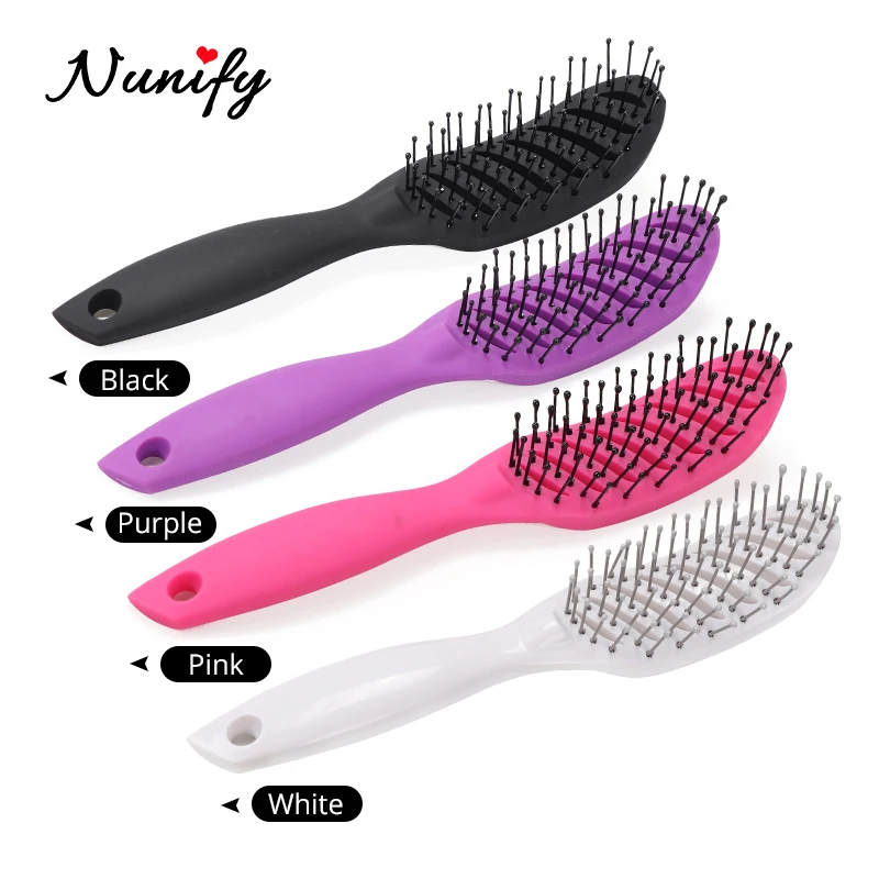 Nunify-cepillo para peluca de nailon para hombres, herramientas de peinado para salón de peluquería, desenredar el pelo rizado húmedo