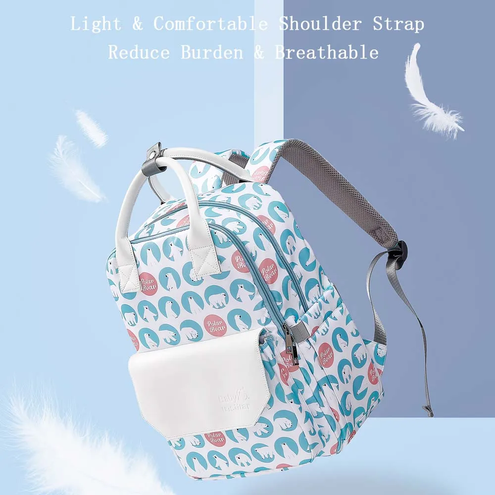 Stylish Mommy Double Shoulders Large Capacity Diaper Backpack Stroller Nappy Bag Waterproof Mother Bag Cartoon Travel Women Bag