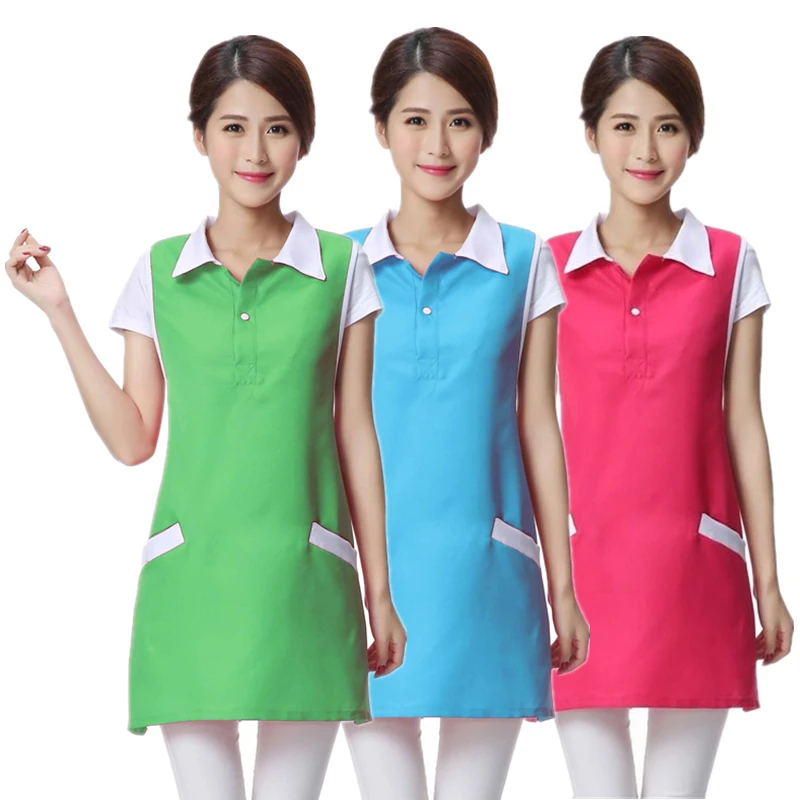 Salon Professional Hairdressing Apron Beautician Manicurist Fashion Workwear Dress Supermarket Restaurant Female Employee Apron