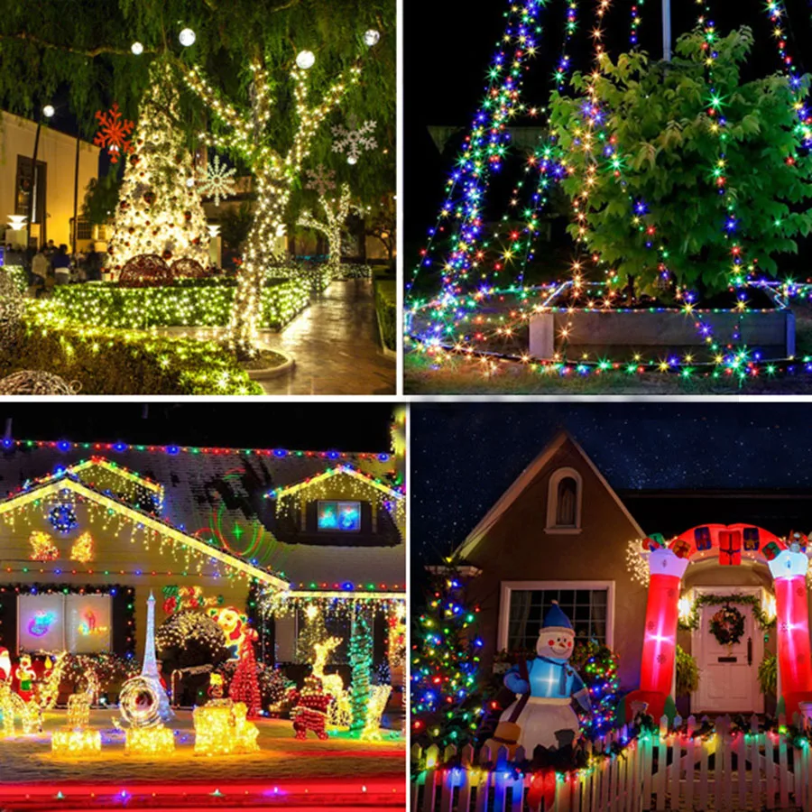 10/50/100M LED Rope String Light Waterproof Christmas PVC Copper Wire Tube Fairy Garland Light Garden Fence Path Tree Decor