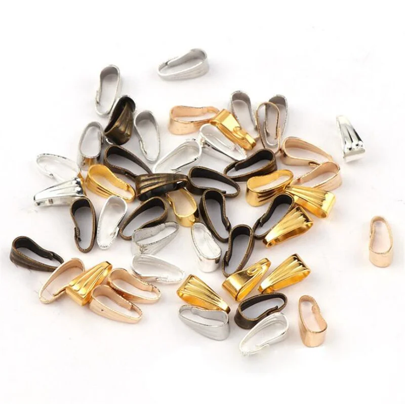 200pcs/lot 7 8 mm Pendant Clasp Connectors Gold Clips Connectors For Jewelry Making Finding Necklace Accessories Supplies