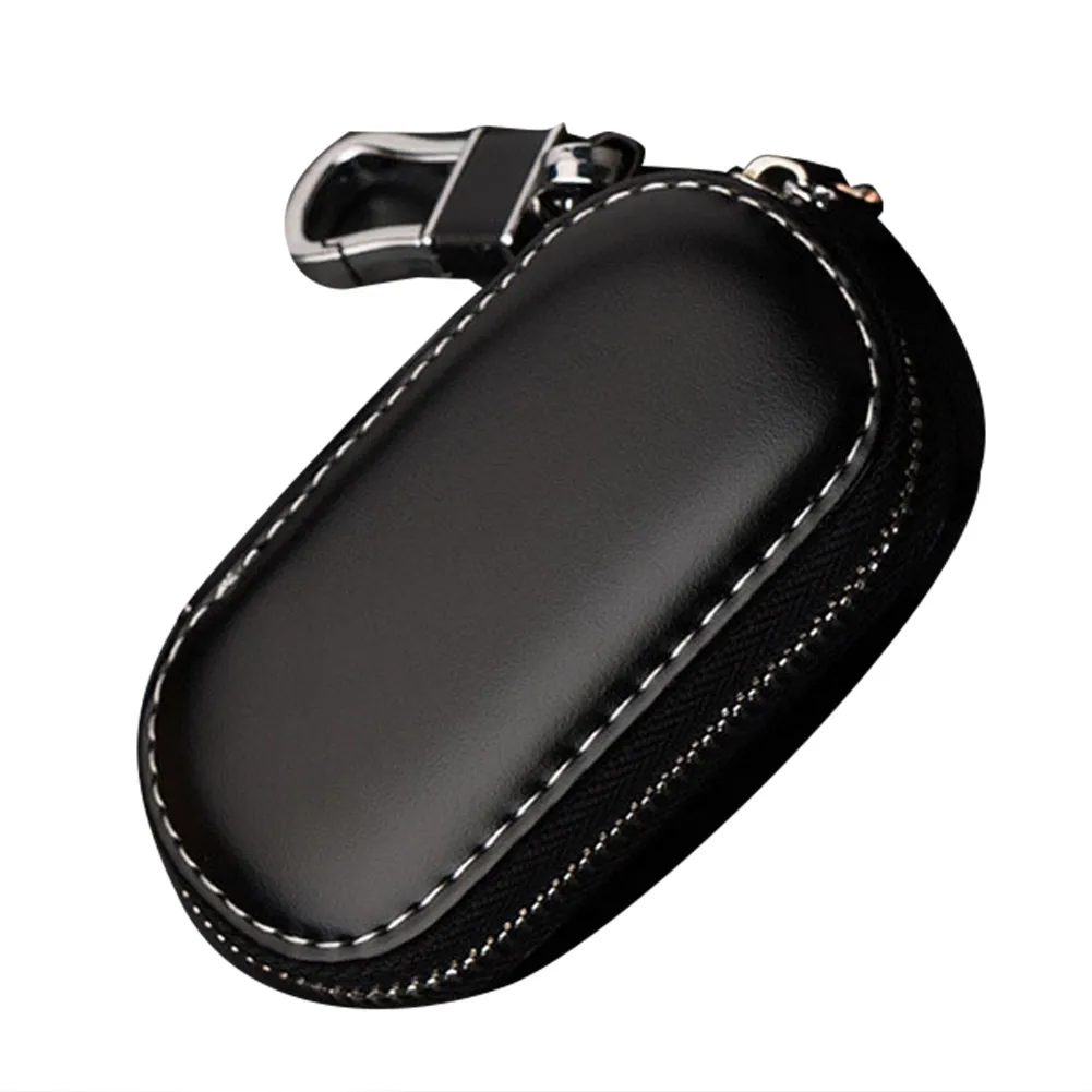 Key Case Multi-function Leather Key Case Car Key Bag For Faraday Cage Keyless Entry Key Fob Pouch Car RFID Security Accessories - Image 5