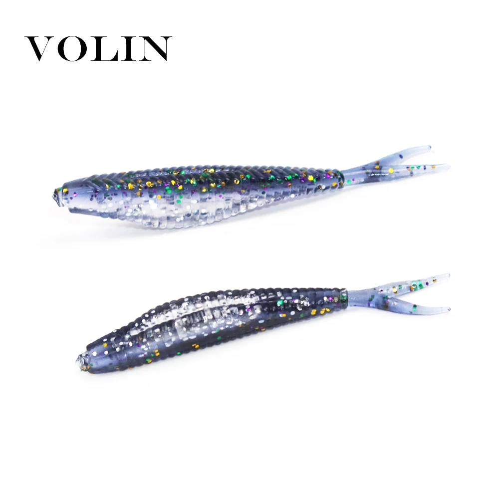 

VOLIN NEW Soft Fishing Lure 20pcs 60mm 1.5g Soft Bait Worm Wobbler Silicone Baits Iscas Artificial Fishing Carp Lure