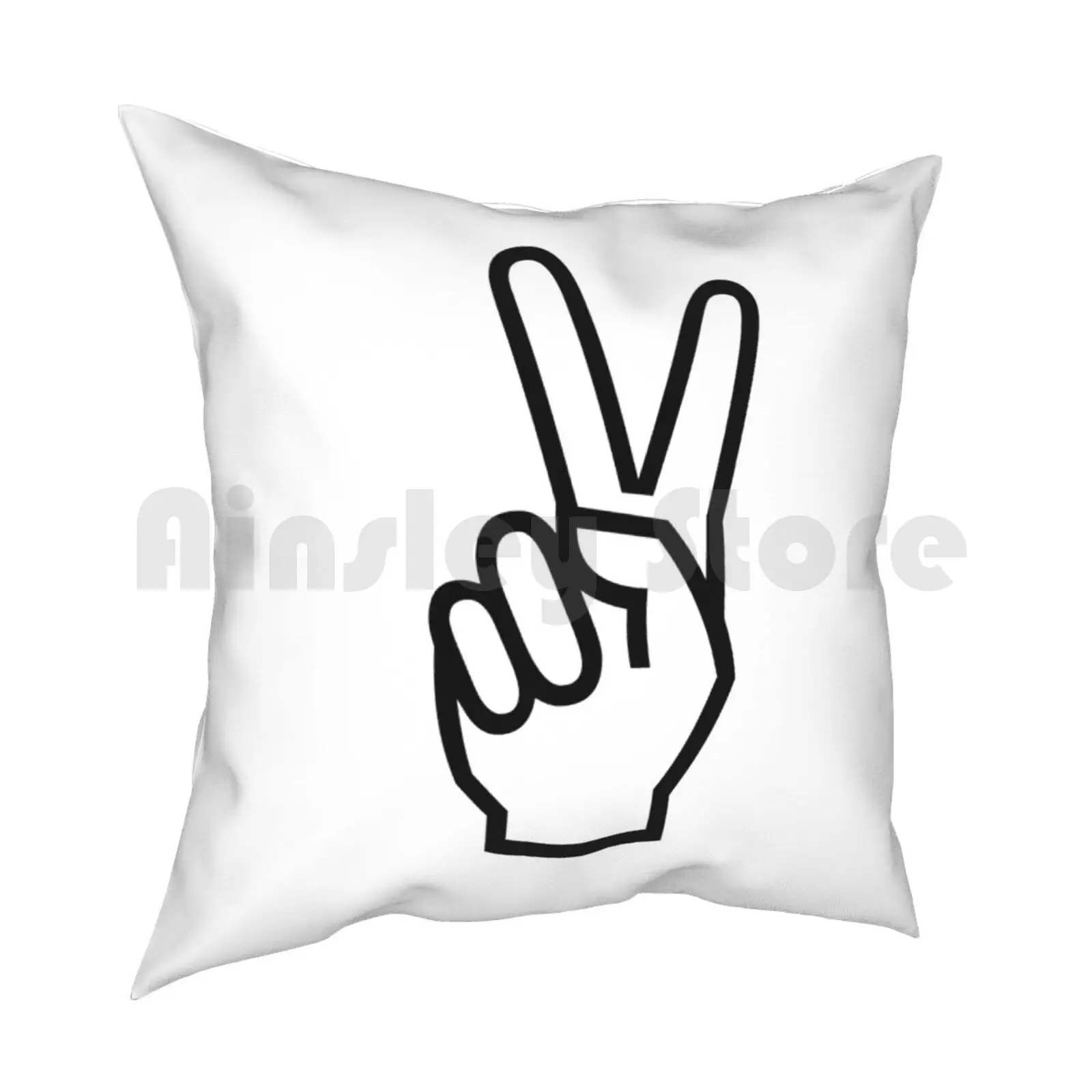 Peace Yolo Yeah Pillow Case Printed Home Soft Throw Pillow Sign Hand Peace Symbol Funny Cool Yolo Win Loser