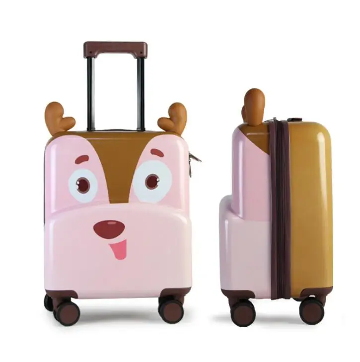 18 Inch hand luggage travel kids suitcase Children carry on Rolling luggage suitcase for travel Wheeled baggage trolley bags