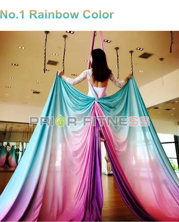 

PRIOR FITNESS Aerial Yoga Hammock Fitness High Quality 18Meters 100% Nylon Yoga Fabric By Dance Yoga exercise