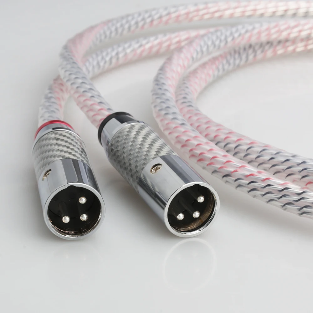 Audiocrast Valhalla Series XLR Balanced Interconnectสายคาร์บอนไฟเบอร์ปลั๊กXLRชายหญิงเสียงสายไฟที่สมดุล