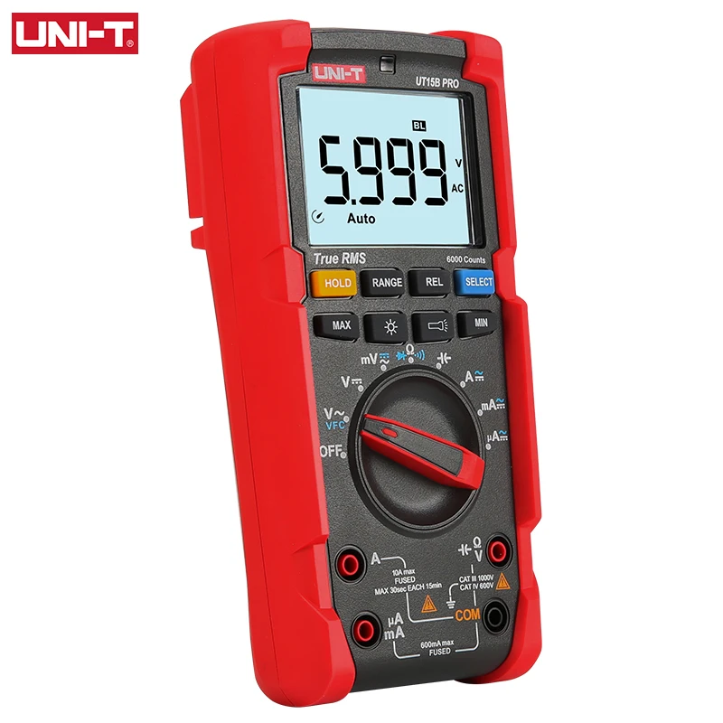 UNI-T UT15B UT17B UT18B Pro 1000V Digital True RMS Multimeter Handheld  AC DC Voltage Tester Frequency Capacitance  Meter