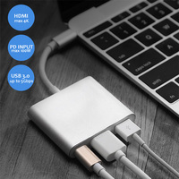 TurboTech USB C Hub to HDMI, USB Type C Adapter Dock With PD for MacBook Pro Air Samsung Galaxy S8 S9 S10 Note 8 9 10 Android