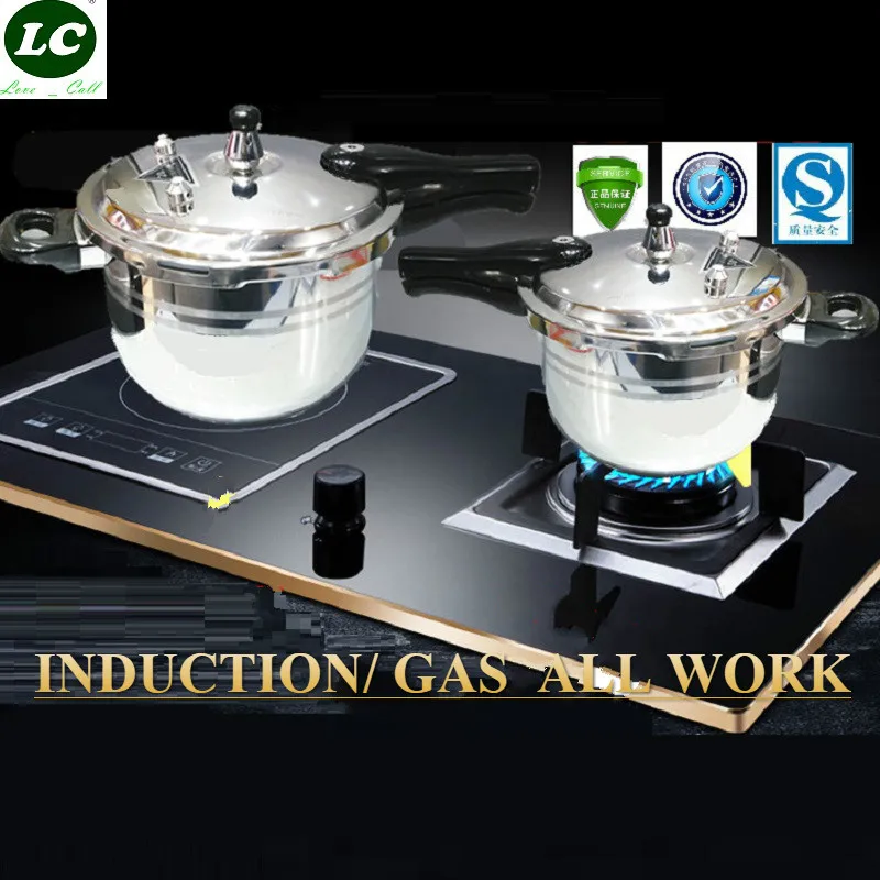 free shipping 5-13litre Pressure Cooker Stainless steel 18/10 thicking Cooking pot Soup Pot Available work on Induction Cooker