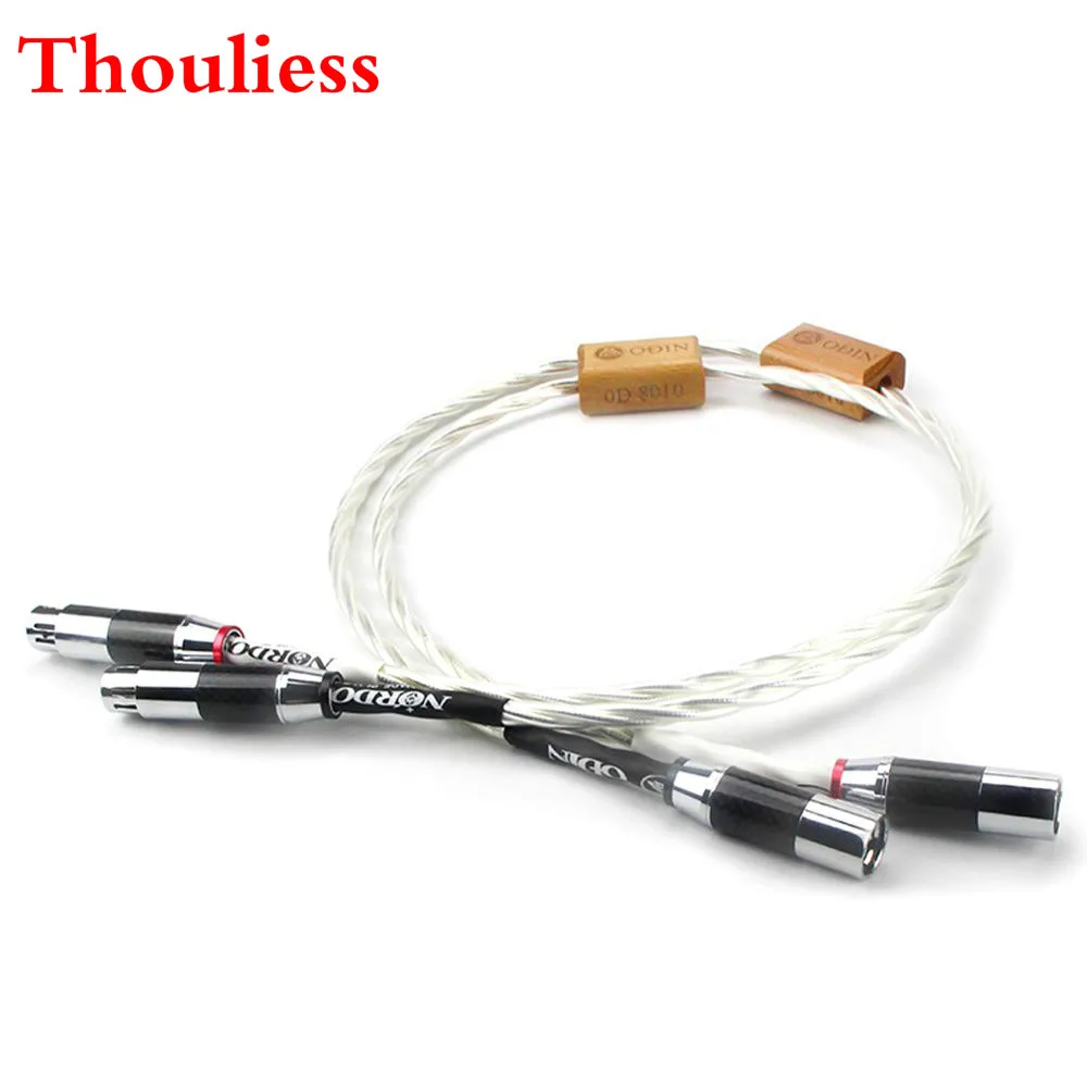 Thouliess Pair Odin Interconnects Rhodium Plated Carbon Fiber XLR Balanced Female to Male Cable Hi-End Audio Audiophile Cable