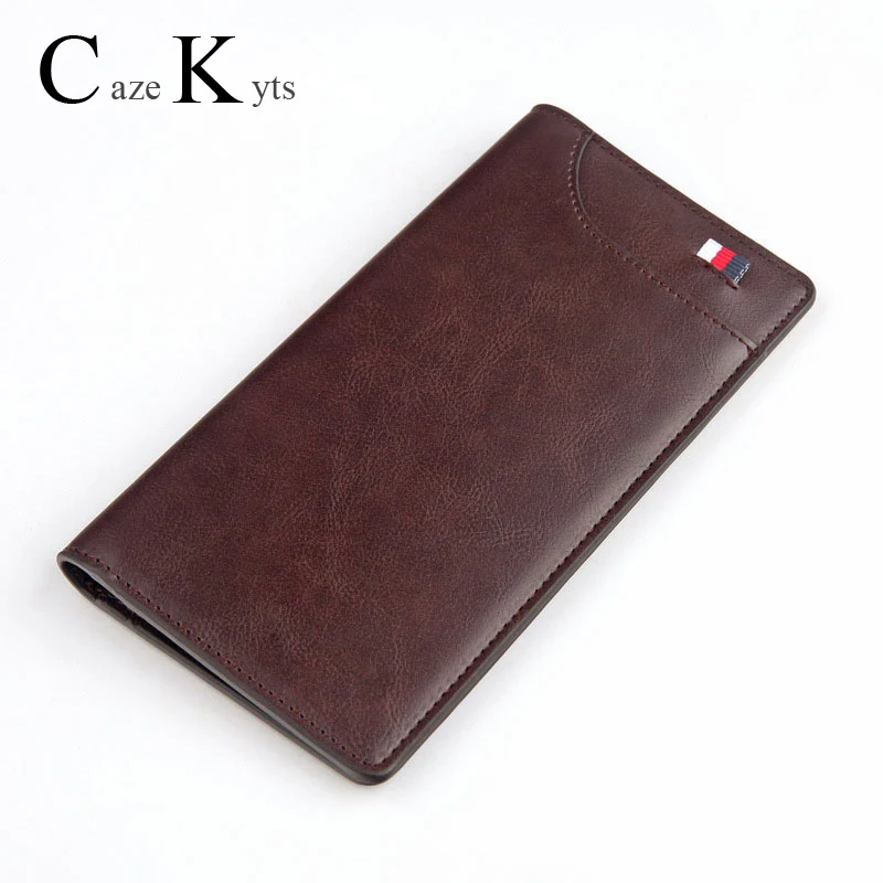 

New men's long wallet European and American retro fashion oil wax leather casual ribbon wallet