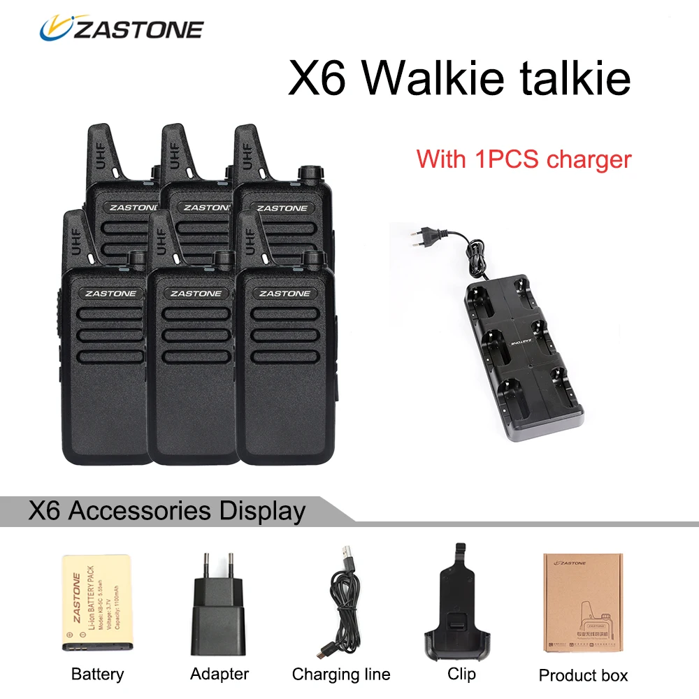 Imagem -02 - Zastone X6-mini Rádio Comunicador Portátil Peças Walkie Talkie Uhf 400470mhz Transceptor com Fones de Ouvido