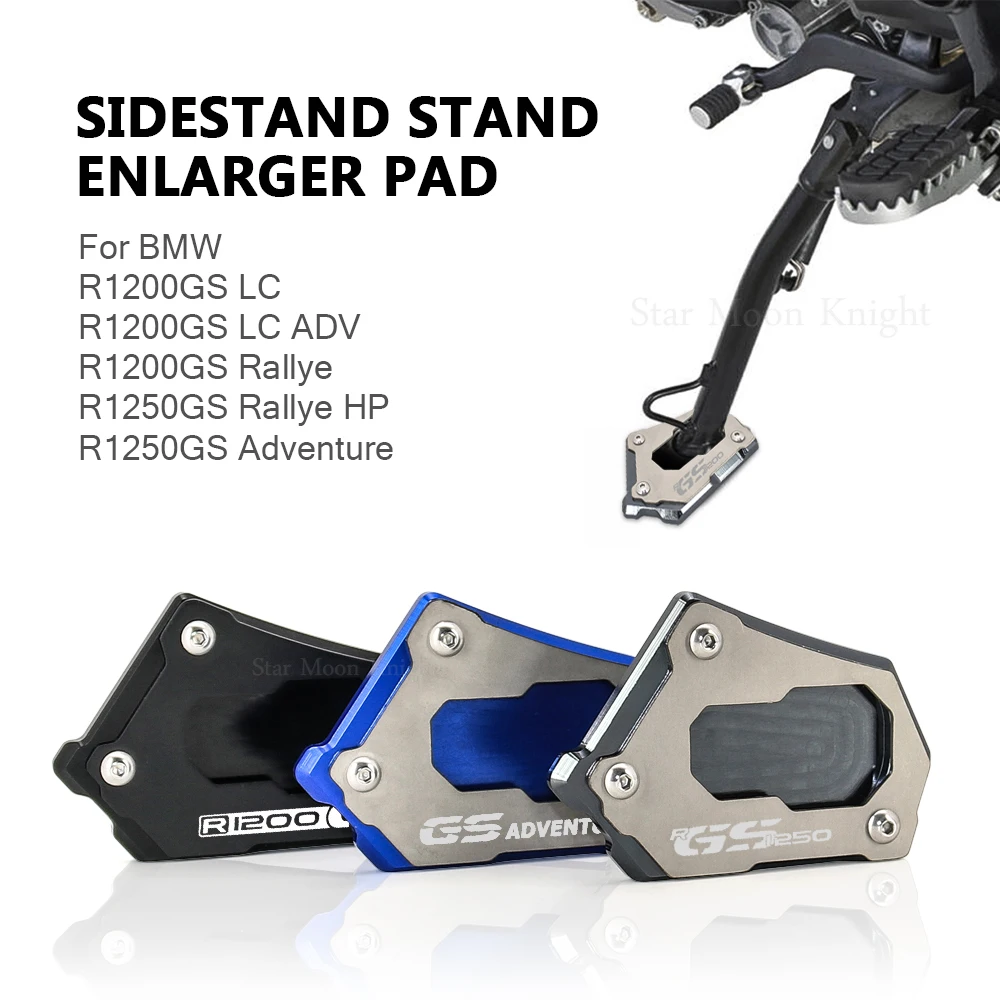 For BMW R1250GS Adventure R 1200 GS LC R1200GS Adv CNC Kickstand Side Stand Vergroter Plaat Extension Pad LOGO R1200GS R1250GS