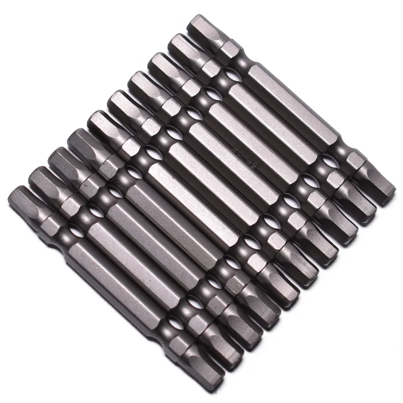 10pcs 50mm/65mm/75mm Magnetic Electric Impact Hexagon Double Ended Screwdriver Bit Set Quick Release 1/4