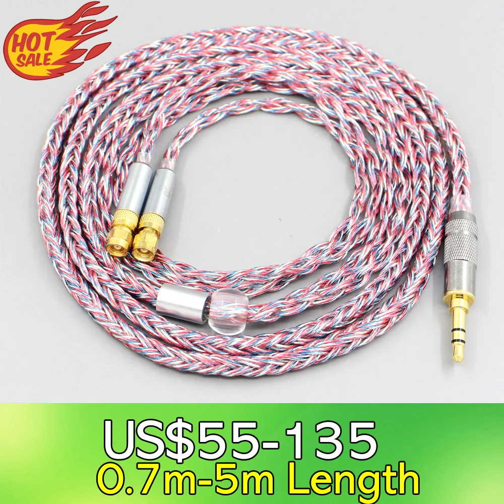 

16 Core Silver OCC OFC Mixed Braided Cable For HiFiMan HE400 HE5 HE6 HE300 HE4 HE500 HE6 Earphone Headphone LN007576