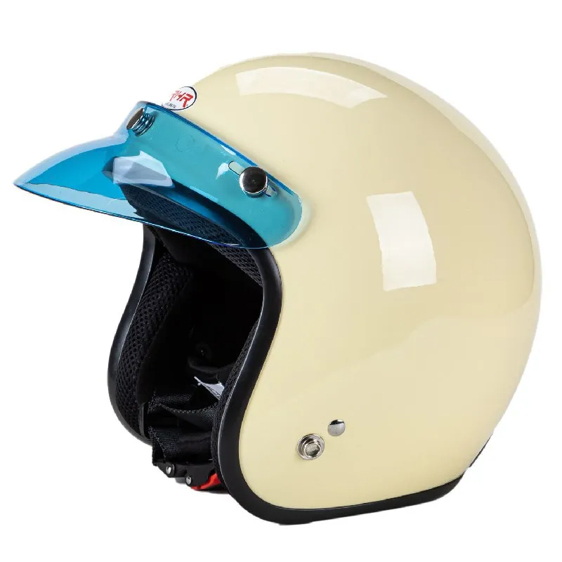 Headbone-visera protectora para casco de Moto, visera protectora para la cara abierta, Anti UV, 3 botones a presión, tapa del Motor