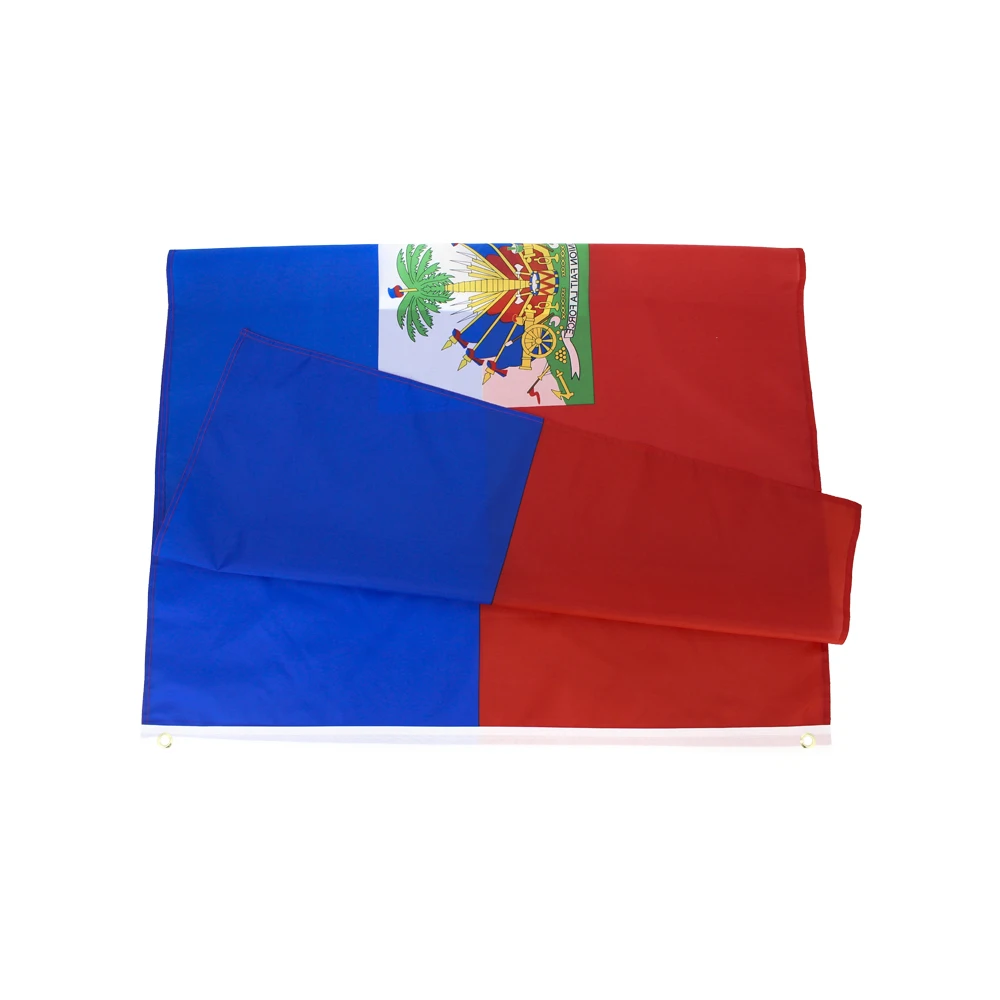 3x5ft  wholesale Stock Printed Blue Red Haitian Haiti Flag