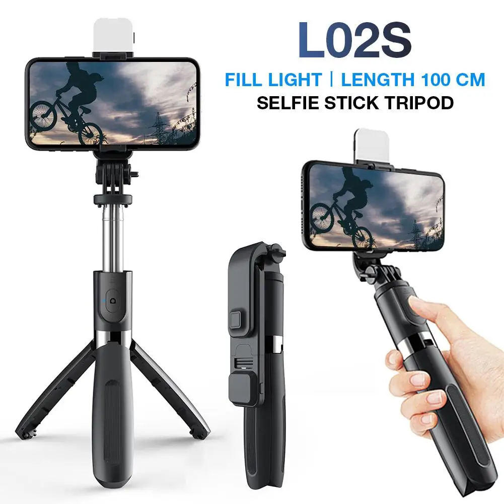 

Bluetooth Wireless Selfie Stick Tripod For Smartphone Selfie Extendable Foldable Monopod with Remote Control and LED Fill Light