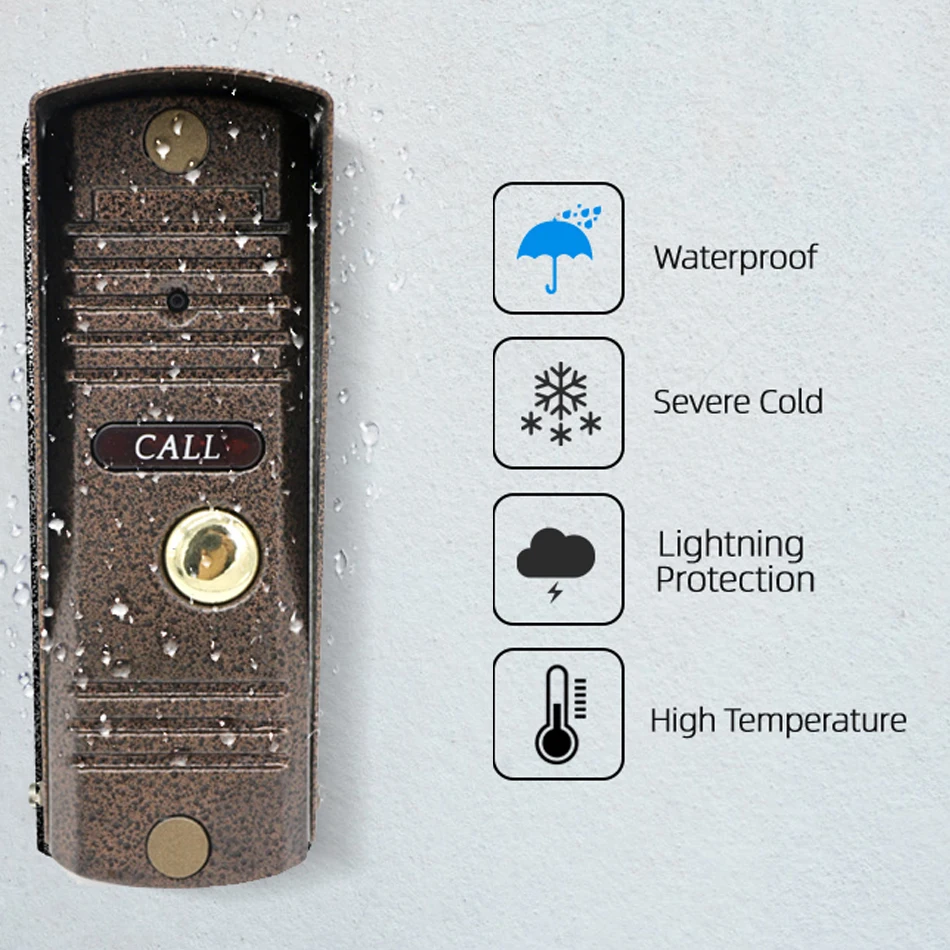 Jeatone-Sonnette de porte étanche avec détection de mouvement, kit d'interphone vidéo, panneau d'appel, machine d'entrée AHD CVBS