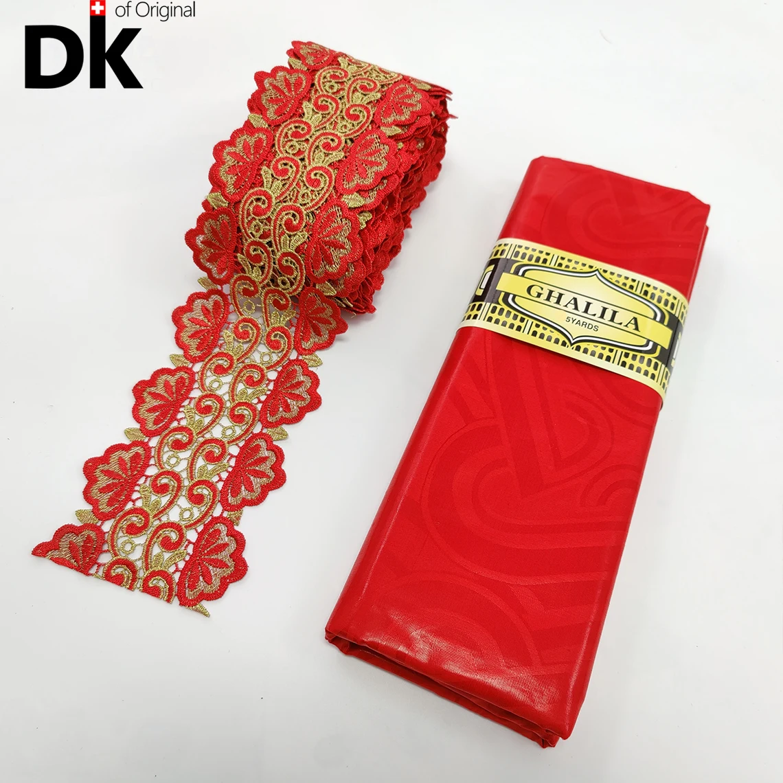 5+5 Yards White And Gold African Lace Fabric 2023 High Quality Lace Ribbon For Crafts With Basin Riche  Nigeria Dresses