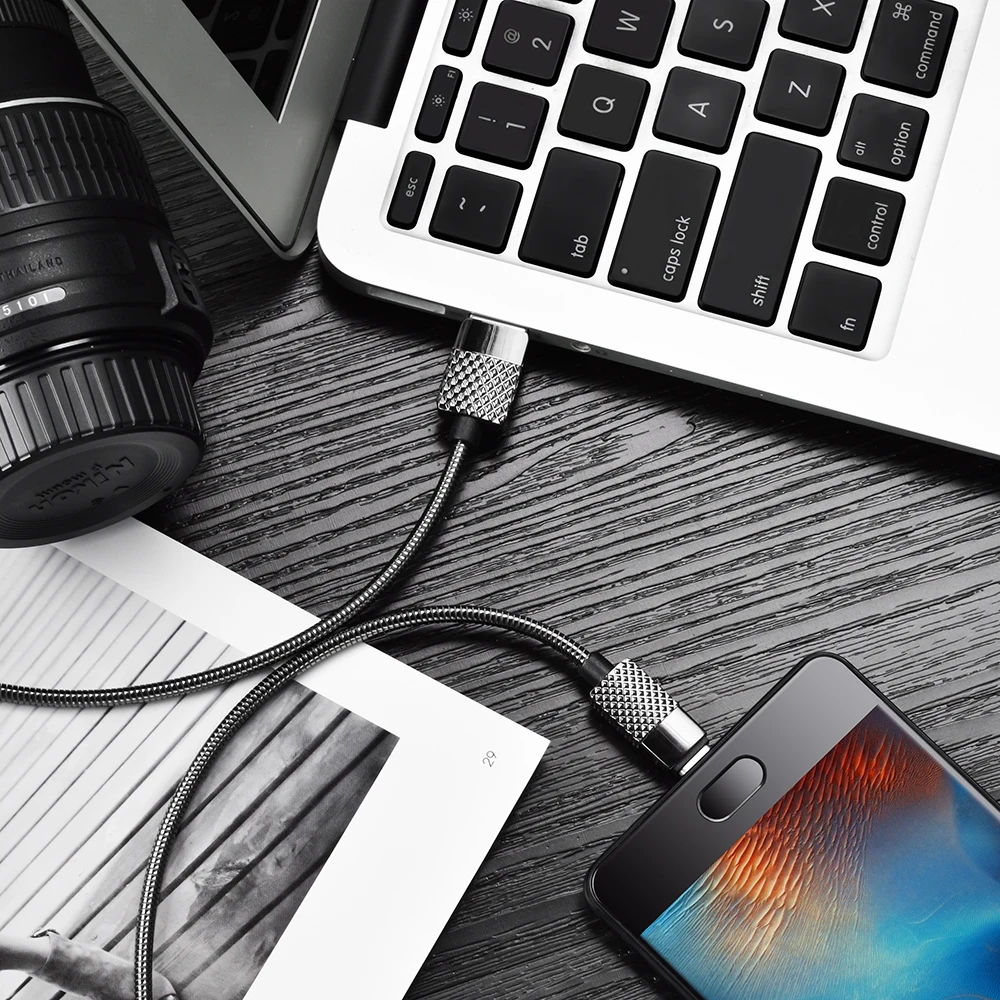 1m metal mola micro cabo usb carregador de dados cabo liga zinco carregamento rápido cabo de carga do telefone móvel para samsung android telefone