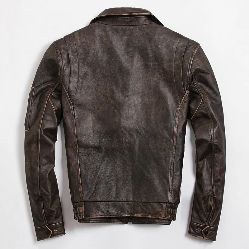 Leather Jacket Genuine Men Real Cow Skin Brand Male Bomber Motorcycle Biker Man's Coat Autumn Spring Clothes 2021 5508