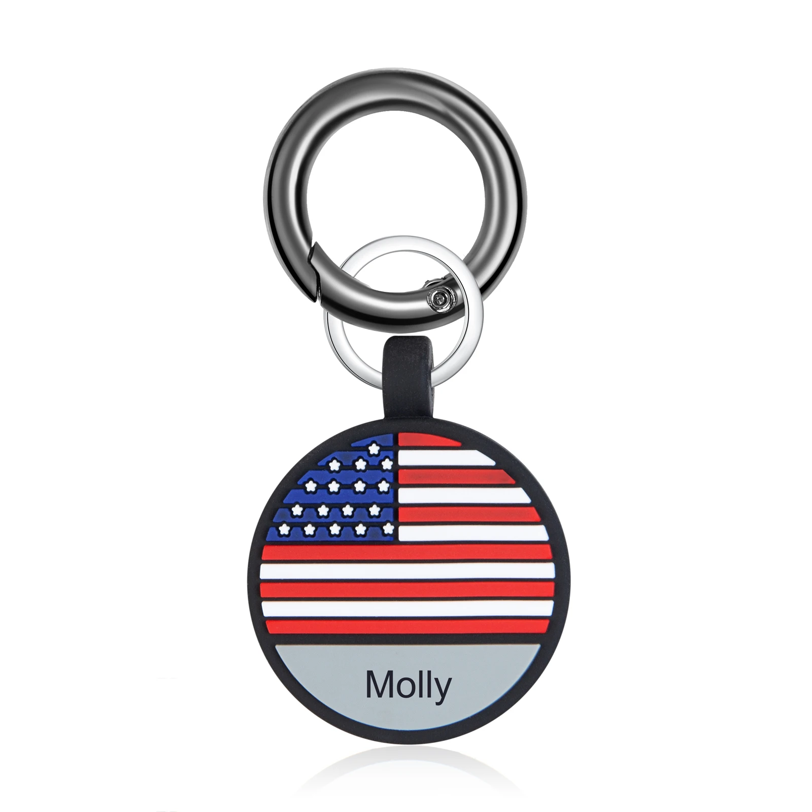 

Personalized Dog Pet Silicone Tags Custom Engraved Name Round Pendant Keyring Dog Collar Decoration Accessories