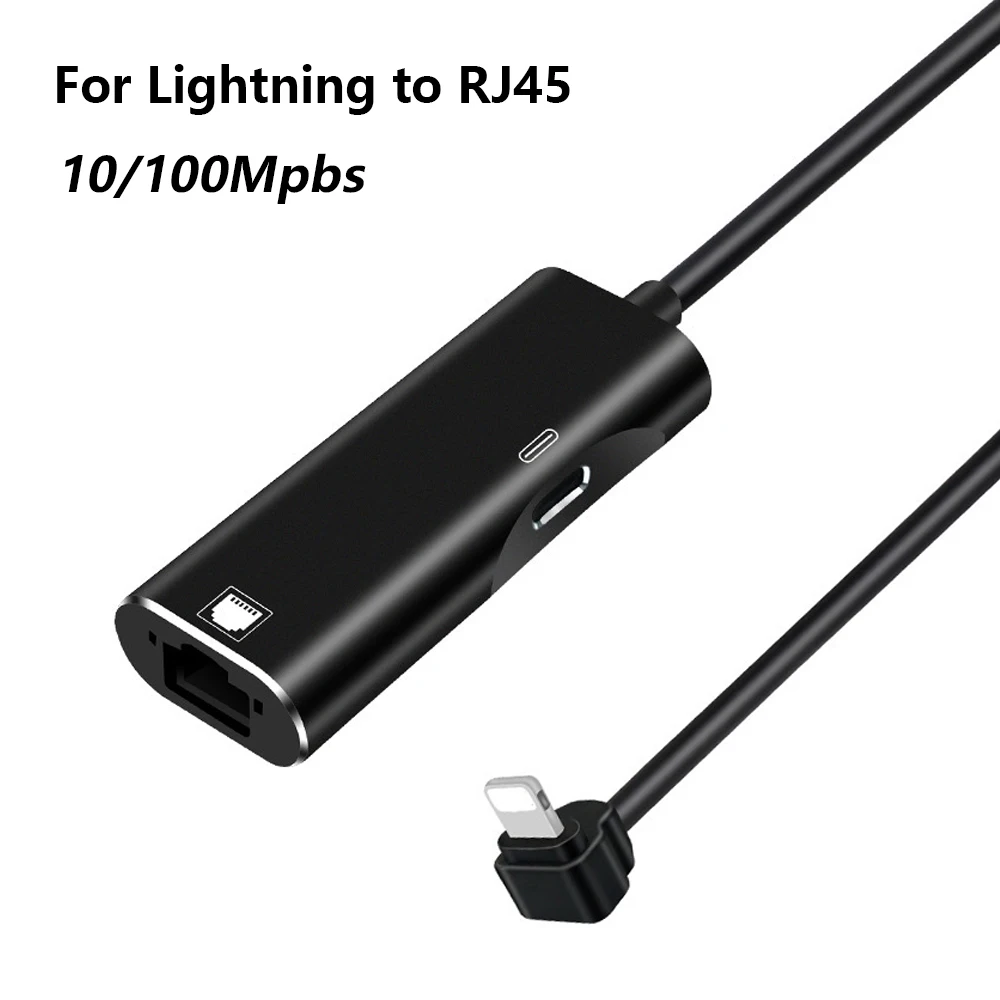 สำหรับ Lightning To RJ45อะแดปเตอร์เครือข่าย Ethernet LAN 100Mbps พร้อมชาร์จไฟสำหรับ Iphone Ipad