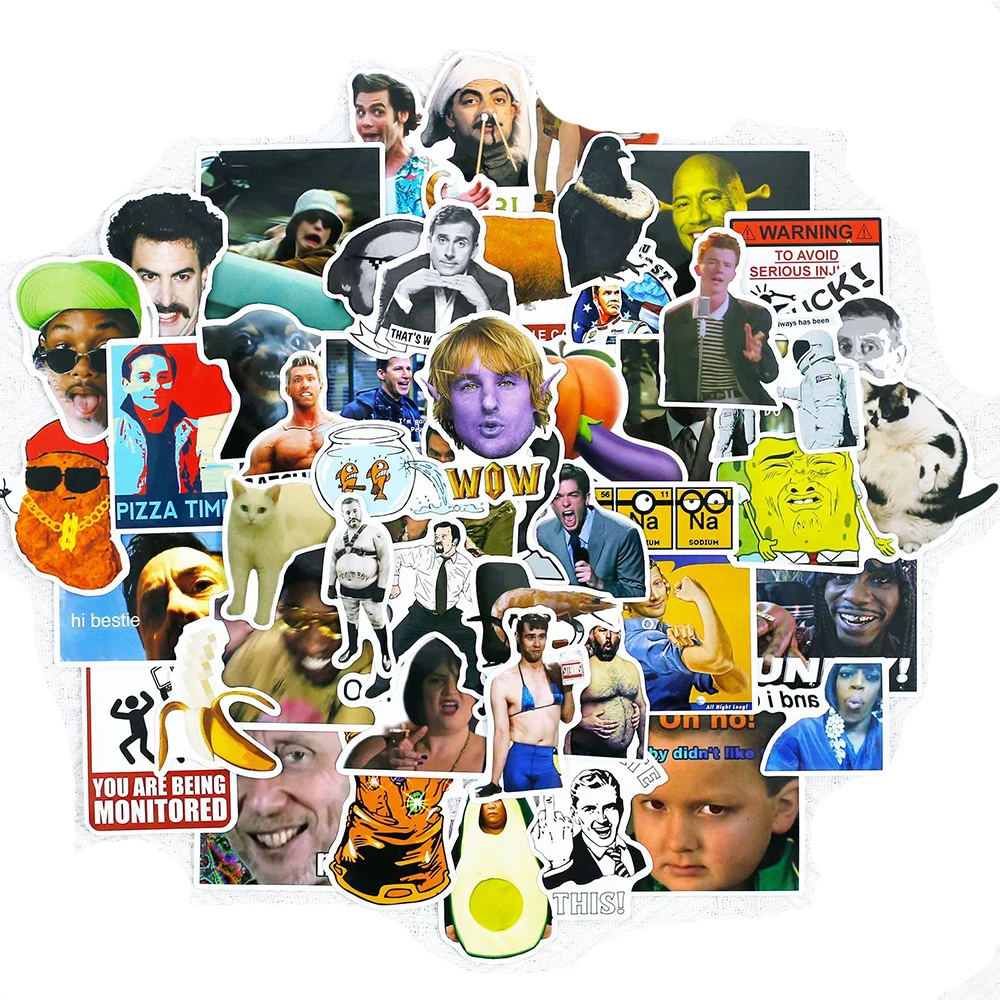 10/30/50 Pcs Mixed Funny Emoticons Sticker Waterproof Cartoon PVC For Graffiti Divination Refrigerator Skateboard Classic Toy