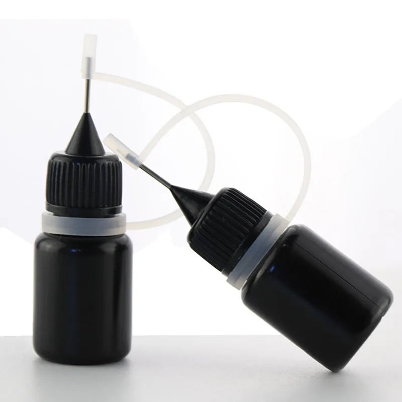 1000pcs Black PE 5ml Needle Dropper Bottle Plastic empty Eye Dropper oil Bottle E liquid bottles for E juice Nail Gel