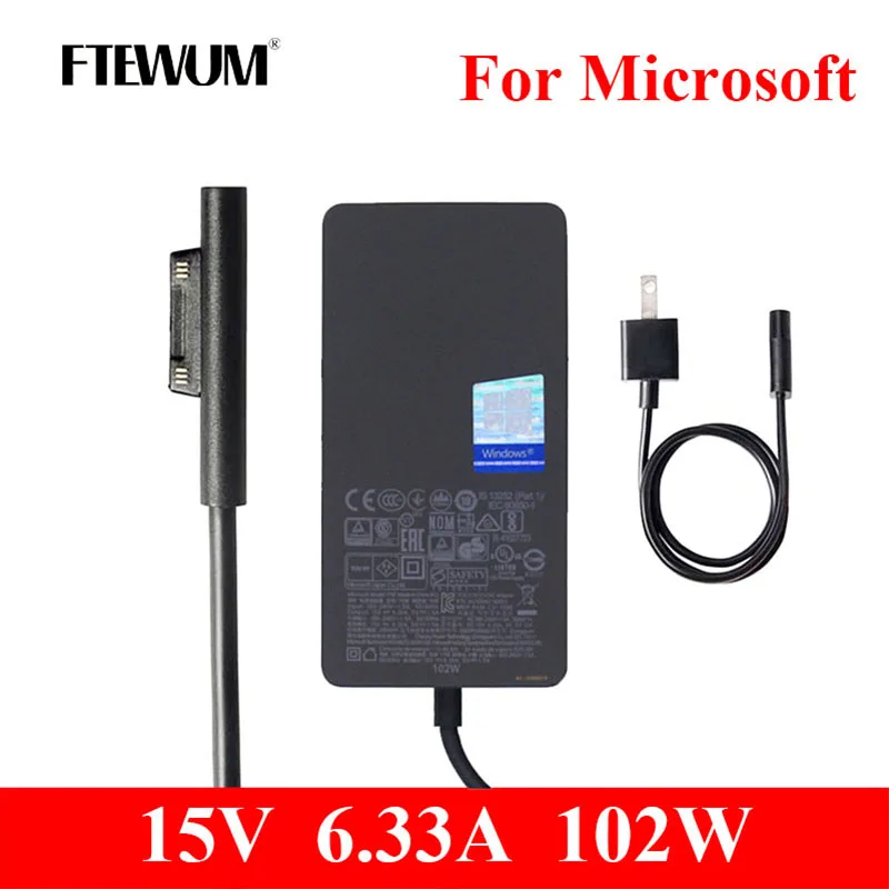 

DC 5V 1.5A USB Charger 15V 6.33A 102W Laptop Adapter For Microsoft Surface Pro 7 Pro 6 Pro 5 Pro 4 Pro 3 Surface Laptop 3 1798