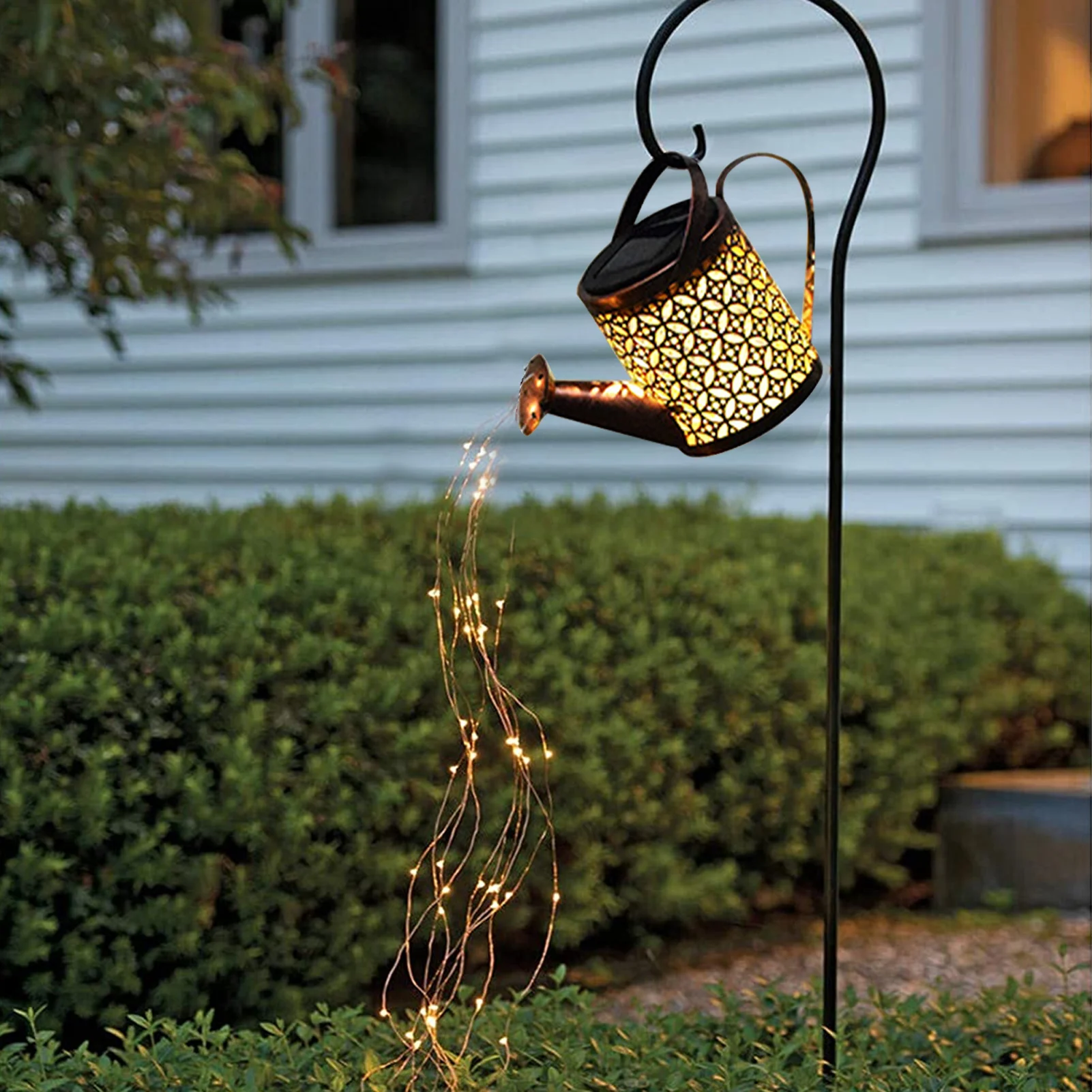 Bunch Lights Fairy Copper Wire Waterproof String Lights Decorative Vine Solar Watering Can Lights Outdoor Garden Decor Lights