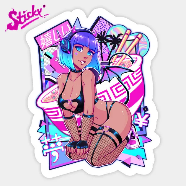 

STICKY Demon Dream Sexy Girl Sticker Anime Car Sticker Decal Decor Motorcycle Off-road Laptop Trunk Guitar PVC Vinyl Stickers