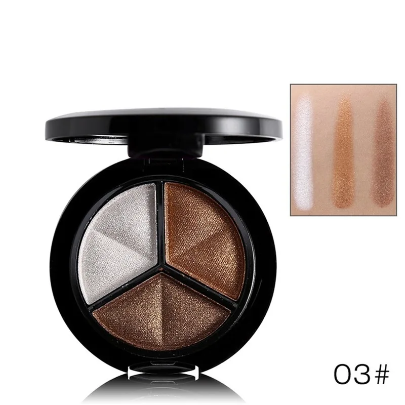 Waterproof Glitter Eyeshadow 3 Colors Women Eye Shadow Palette Eyeshadow Smokey Matte Shadow Palette Makeup Cosmetics Tools