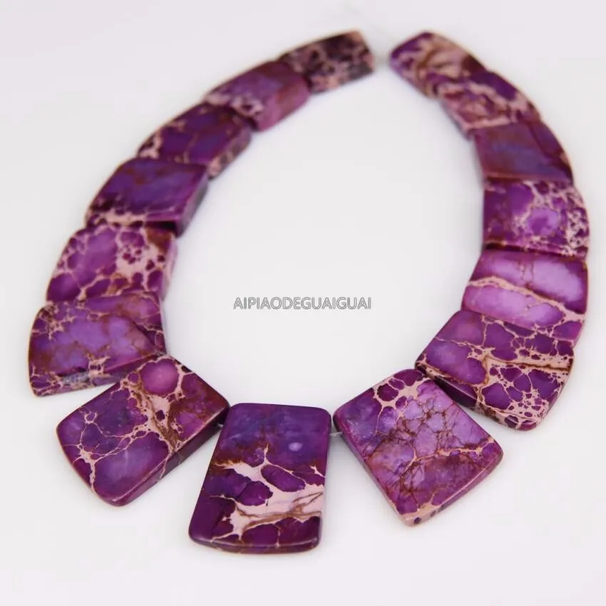 

APDGG 17-35x25-28mm Purple Sea Sediment Jasper Gems Stone Loose Beads