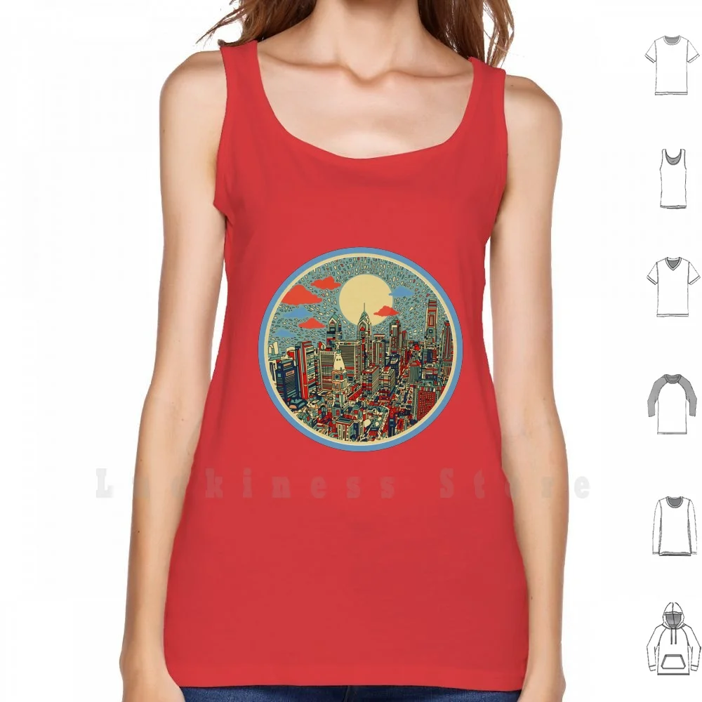 Philadelphia Panorama 3 tank tops vest 100% Cotton Philadelphia Philadelphia Skyline Skyline City Philly Philadelphia