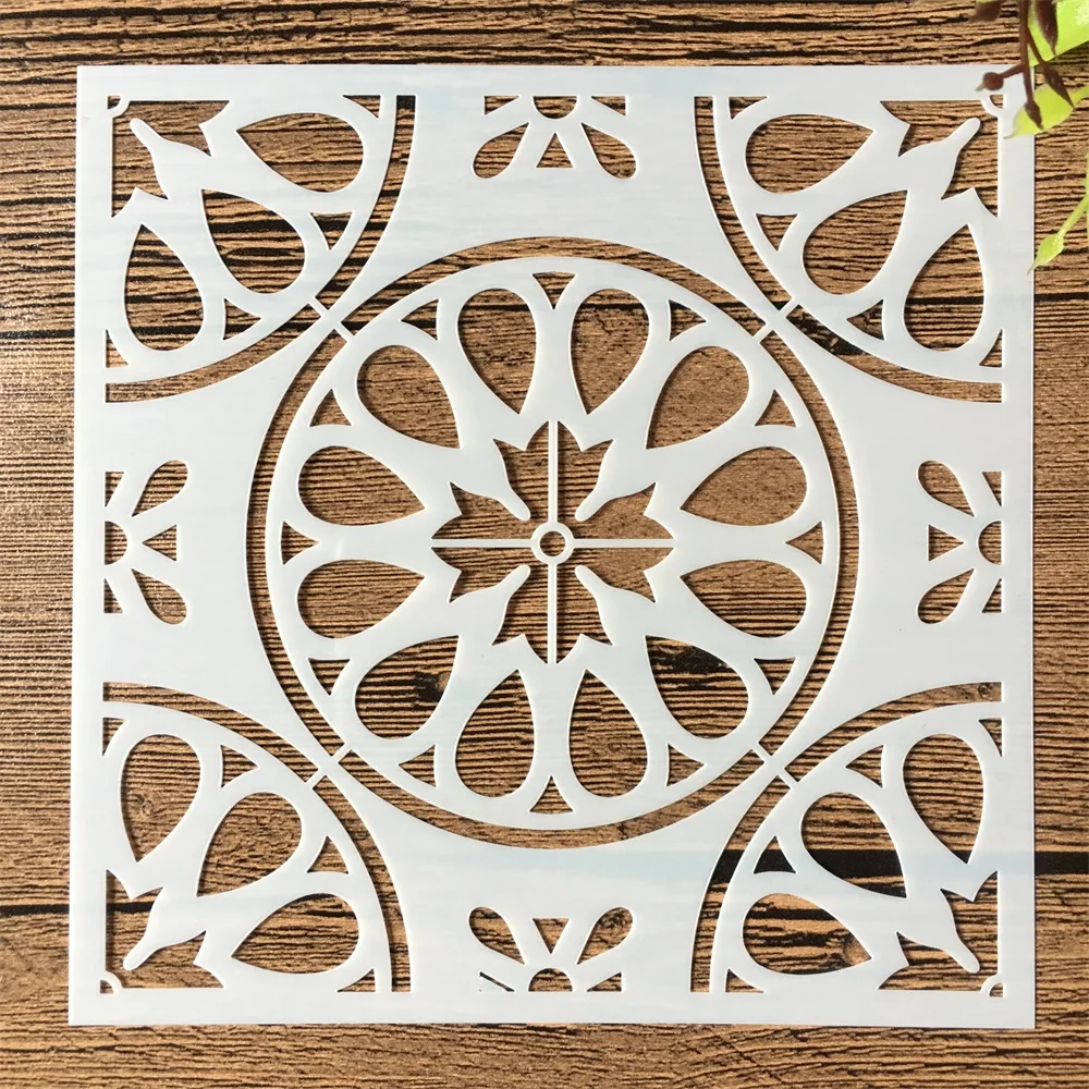 Imagem -03 - Camadas de 15 Centímetros Mandala Flor Janela Faça Você Mesmo Template Stencils Pintura Coloração Embossing Recados Álbum de Fotos Decorativo 16 Peças Lote 15 *