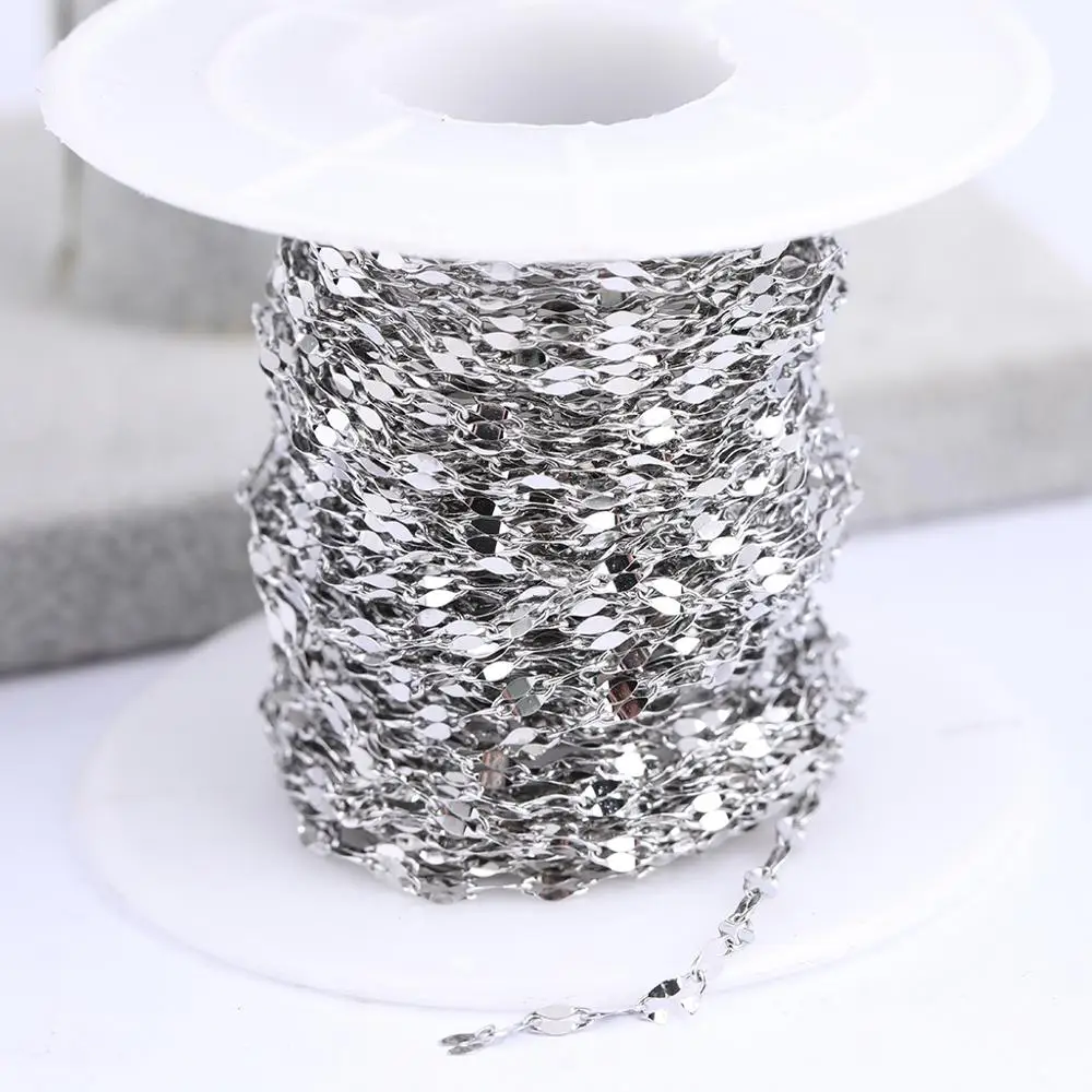 10meters/roll 2mm Stainless Steel lip Link Chain For Jewelry Making Diy Necklace Bracelets Accessories
